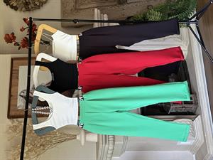 Atlas Kumaş Beli Şeritli Dar Paça Pantolon