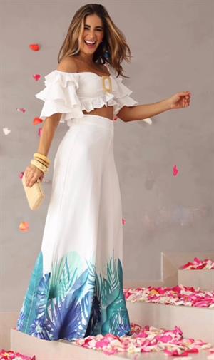 Atlas Kumaş Salaş Pantolon Ottom Kumaş Gipeli Bluz İkili Takım 