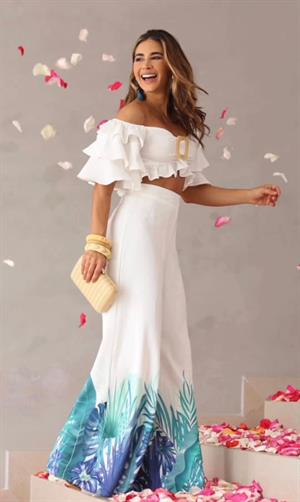 Atlas Kumaş Salaş Pantolon Ottom Kumaş Gipeli Bluz İkili Takım 