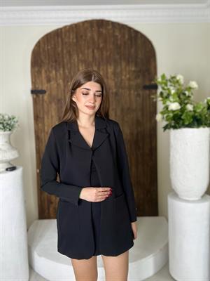 Atlas Kumaş Vatkalı Büyük Cep Detaylı Blazer Ceket 