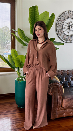 Ayrobin Kumaş Pantolon& Gömlek İkili Takım