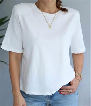 Basic Kesim Vatkalı Gramajlı Penye Kumaş Tshirt 