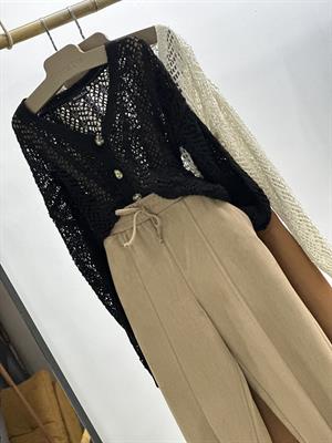 Bej Süet Kumaş Çimalı Havuç Pantolon 