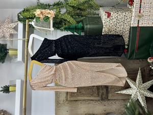 Bel Dekolte Zarf Etekli Midi Boy Payet Elbise