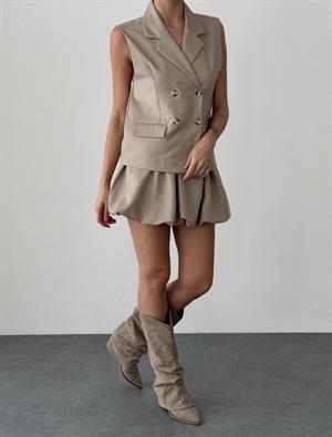 Beli Lastikli Cepli Mini Balon Etek Bej