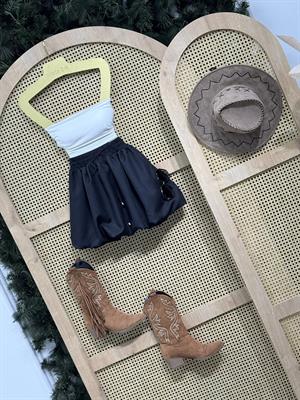 Beli Lastikli Cepli Mini Balon Etek Siyah