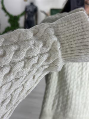 Bisiklet Yaka Örgü  Desen Triko Kazak