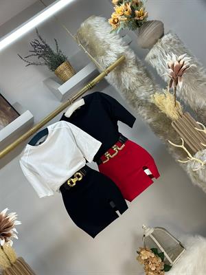 Çelik Dokuma Kumaş Yırtmaç Detay Mini Etek