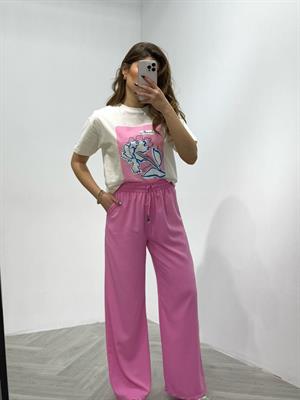 Çiçek Desen Nakış Detaylı Premium T-shirt 