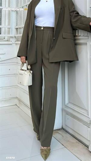 Çift Düğmeli Astarlı Oversize Poliviskon Blazer Ceket  Siyah