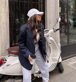 Çift Düğmeli Astarlı Oversize Poliviskon Blazer Ceket  Siyah