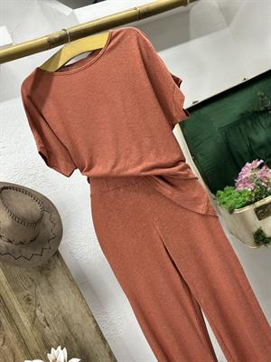 Çilek Kumaş Rahat Kalıp Salaş Pantolon Bluz Takım