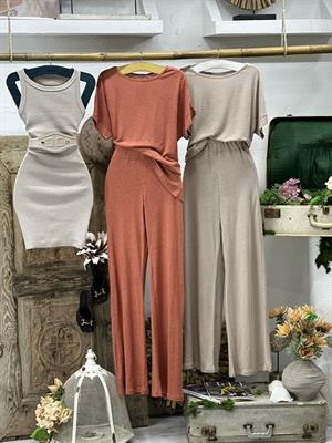 Çilek Kumaş Rahat Kalıp Salaş Pantolon Bluz Takım