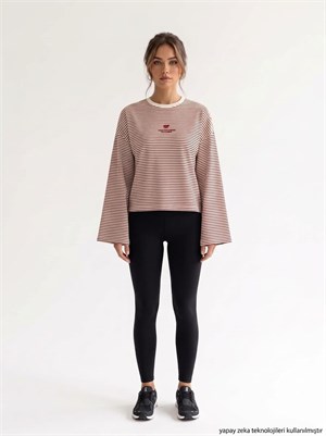 Çizgi Desen Nakışlı Süprem T-shirt Bordo