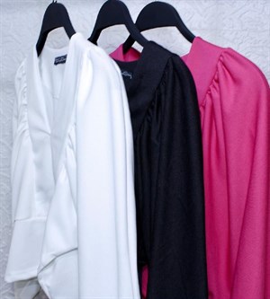 Crep Dokuma Kumaş Yarasa Kollu Bluz