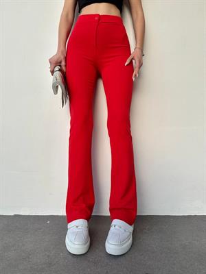 Crep Dokuma Kumaş Yüksel Bel Toparlayıcı Renkli Pantolon