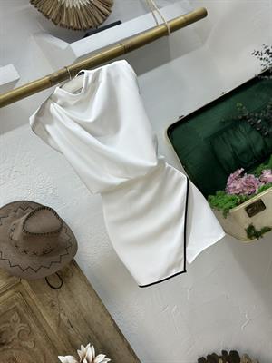 Crep Kumaş Biye Detay Şort Tulum