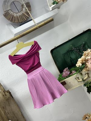 Crep Kumaş Pliseli Şort Etek