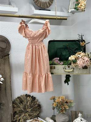 Fisto Kumaş Kalp Yaka Midi Boy Tasarım Elbise