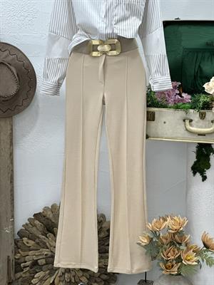 Full Likralı Jakarlı Kumaş Yüksek Bel İspanyol Pantolon