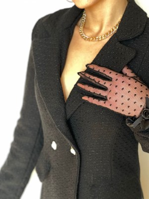 Gold Düğmeli Tuvit Kumaş Ceket