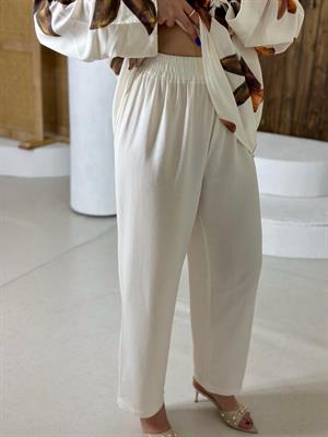 Ham Keten Kumaş Tasarım Rahat İkili Takım