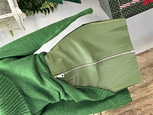 İçi Süet Kaplama Fermuarlı Kalın Deri Etek