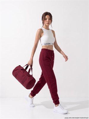 İki İplik Jogger Eşofman Altı Bordo