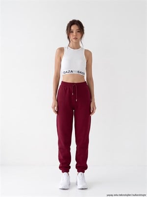 İki İplik Jogger Eşofman Altı Bordo