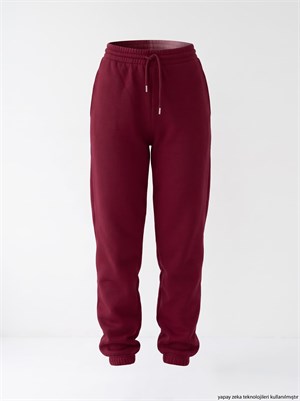 İki İplik Jogger Eşofman Altı Bordo