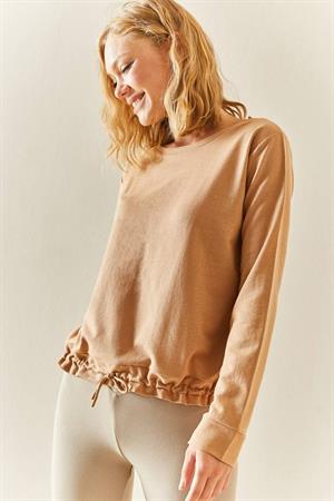 İki İplik Penye Kumaş Altı Bağlamalı Sweatshirt
