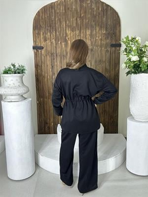 İki İplik Rahat ve Şık İkili Takım Siyah