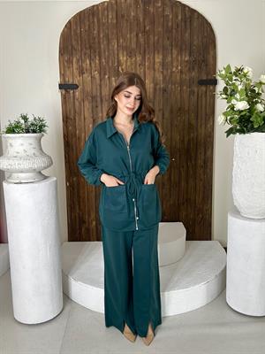 İki İplik Rahat ve Şık İkili Takım Yeşıl