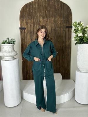 İki İplik Rahat ve Şık İkili Takım Yeşıl