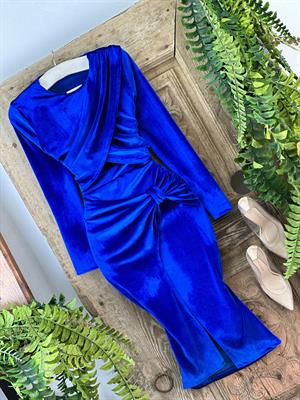 İnci Kadife Kumaş Yaka Drapeli Çapraz Detay Bluz 