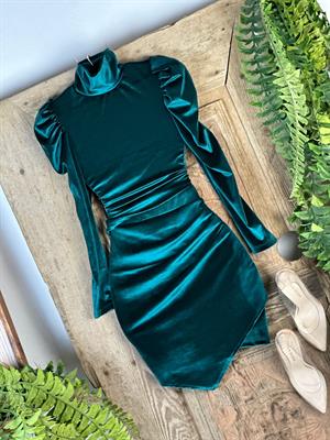 İnci Kadife Kumaş Yarım Balıkçı Kollar Balon Tasarım Bluz 