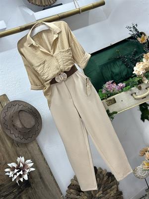 İthal Crep Full Likralı Havuç Pantolon