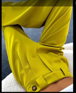 İthal Crep Kumaş Bel Detay Pileli Palazzo Pantolon 