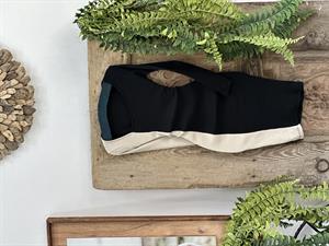 İthal Kaşkorse Kumaş Çift Renkli Bej Kalem Elbisemiz