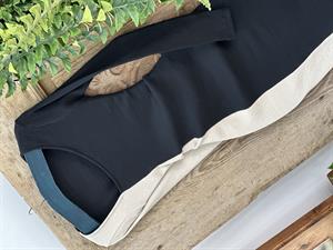 İthal Kaşkorse Kumaş Çift Renkli Bej Kalem Elbisemiz