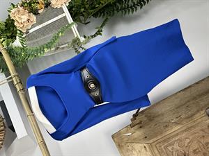 İthal Kaşkorse Kumaş Kare Yaka Uzun Kollu Saks Kalem Elbisemiz