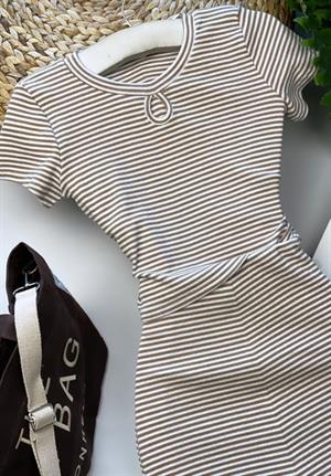 Kaşkorse Kumaş Damla Yaka İkili Takım