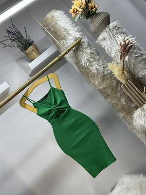 Kaşkorse Kumaş Göğüs Büzgülü Likralı Elbise