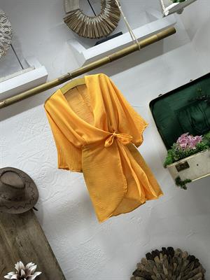 Keten Kumaş Fakir Kol Anvalop Elbise