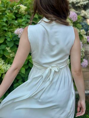 Krinkle Kumaş Uzun Gömlek Elbisemiz Beyaz