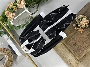 Likralı Dokuma Kumaş Çizgi Desenli Fırfır Detaylı Gömlek Elbise