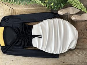 Likralı Pu Deri Drapeli Krem Etek 