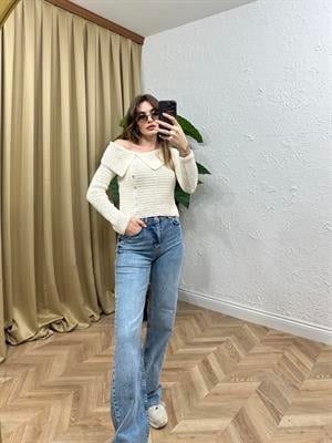 Mavi Yıkamalı Straıght Jean 