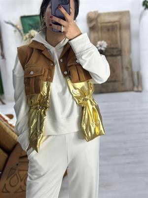 Modal Kumaş Kapişonlu Sweat Joger Alt İkili Krem Eşofman Takım