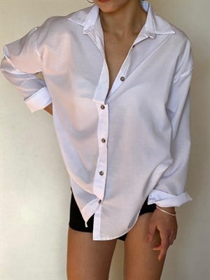 Oversize Basic Poplin Kumaş Gömlek